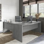 72"W Bow Front L-Shaped Desk with 42"W Return Thermally Fused Laminate 200lbs Capacity Contemporary Office Desk Right/Left Config