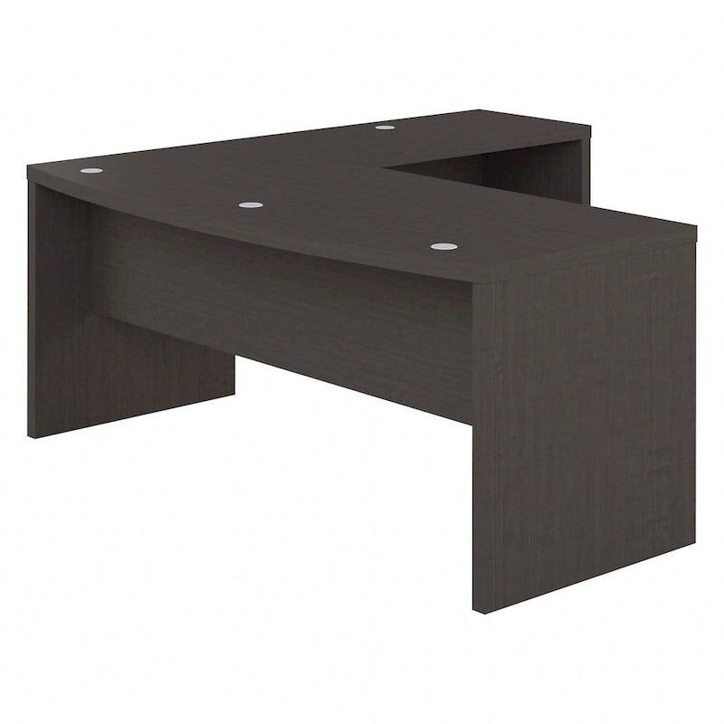 72"W Bow Front L-Shaped Desk with 42"W Return Thermally Fused Laminate 200lbs Capacity Contemporary Office Desk Right/Left Config