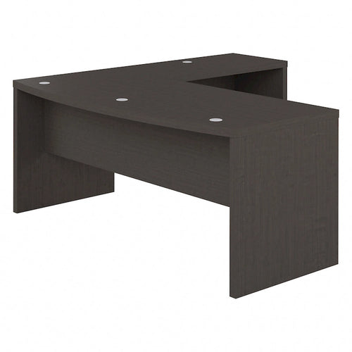 72"W Bow Front L-Shaped Desk with 42"W Return Thermally Fused Laminate 200lbs Capacity Contemporary Office Desk Right/Left Config