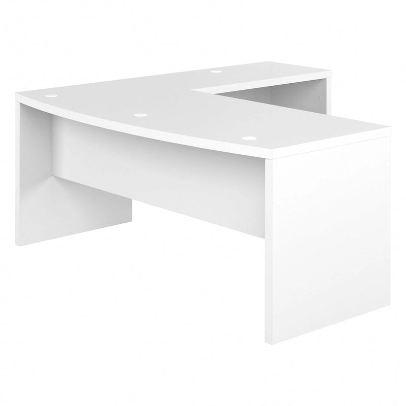 72"W Bow Front L-Shaped Desk with 42"W Return Thermally Fused Laminate 200lbs Capacity Contemporary Office Desk Right/Left Config
