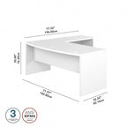 72"W Bow Front L-Shaped Desk with 42"W Return Thermally Fused Laminate 200lbs Capacity Contemporary Office Desk Right/Left Config