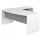 72"W Bow Front L-Shaped Desk with 42"W Return Thermally Fused Laminate 200lbs Capacity Contemporary Office Desk Right/Left Config