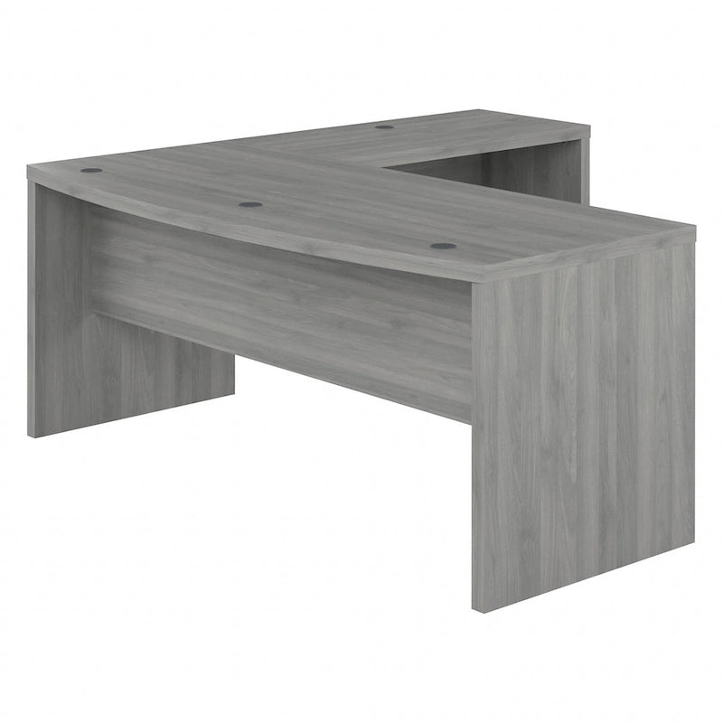 72"W Bow Front L-Shaped Desk with 42"W Return Thermally Fused Laminate 200lbs Capacity Contemporary Office Desk Right/Left Config