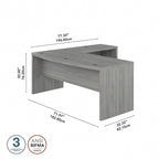 72"W Bow Front L-Shaped Desk with 42"W Return Thermally Fused Laminate 200lbs Capacity Contemporary Office Desk Right/Left Config