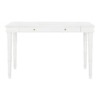 Modern Coastal Writing Desk with 1 Drawer - Bamboo-Inspired Wood Frame Office Furniture