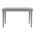 Modern Coastal Writing Desk with 1 Drawer - Bamboo-Inspired Wood Frame Office Furniture