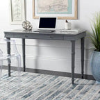 Modern Coastal Writing Desk with 1 Drawer - Bamboo-Inspired Wood Frame Office Furniture
