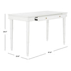 Modern Coastal Writing Desk with 1 Drawer - Bamboo-Inspired Wood Frame Office Furniture
