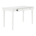 Modern Coastal Writing Desk with 1 Drawer - Bamboo-Inspired Wood Frame Office Furniture
