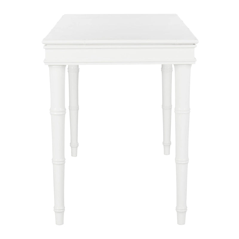 Modern Coastal Writing Desk with 1 Drawer - Bamboo-Inspired Wood Frame Office Furniture