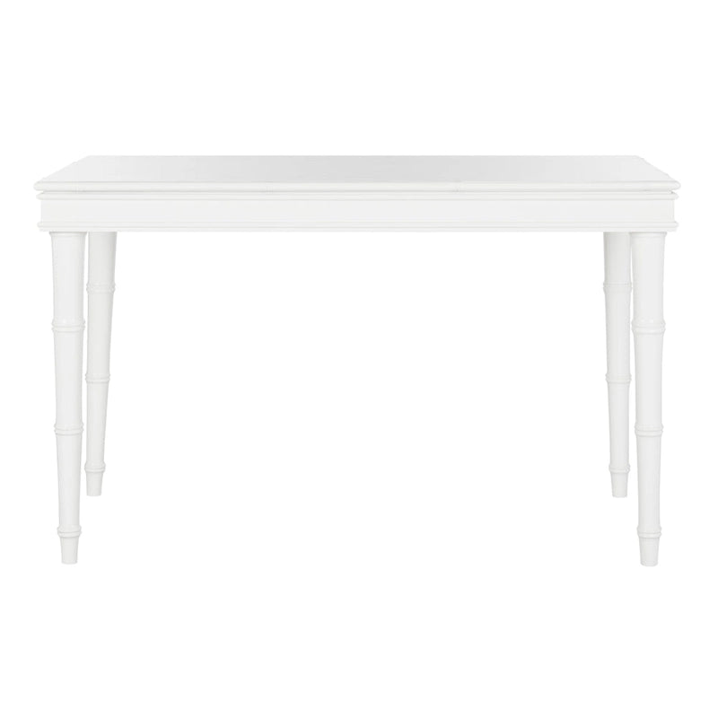 Modern Coastal Writing Desk with 1 Drawer - Bamboo-Inspired Wood Frame Office Furniture