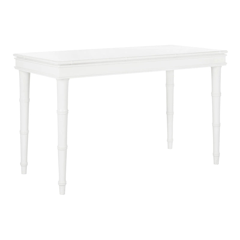 Modern Coastal Writing Desk with 1 Drawer - Bamboo-Inspired Wood Frame Office Furniture