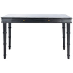 Modern Coastal Writing Desk with 1 Drawer - Bamboo-Inspired Wood Frame Office Furniture