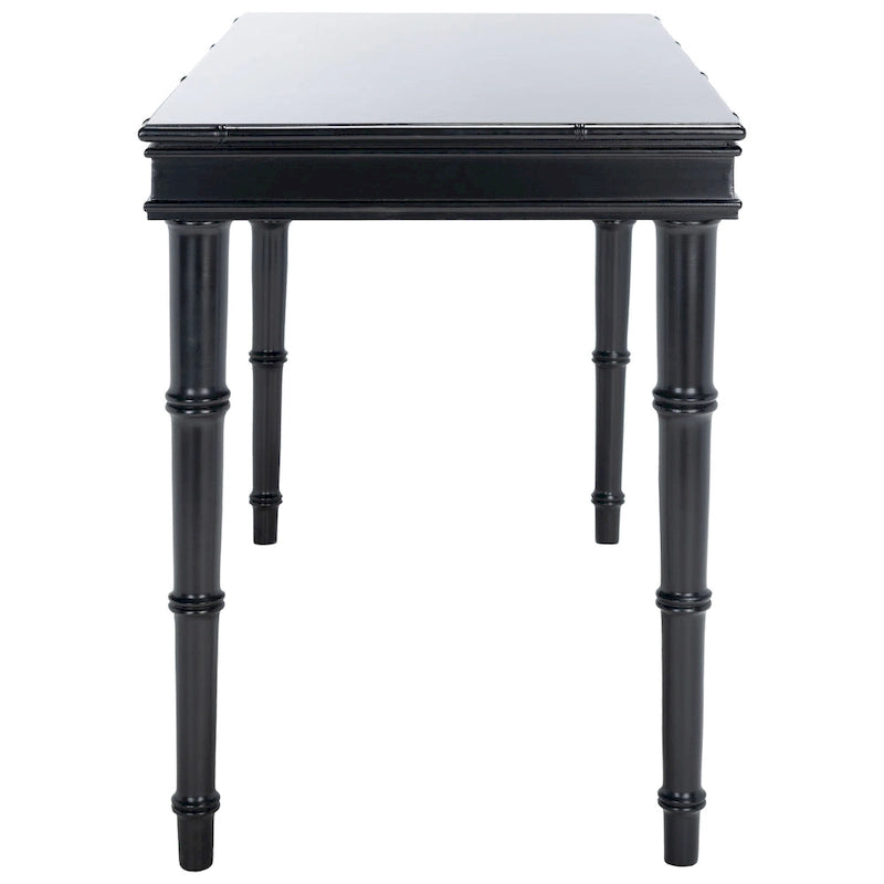 Modern Coastal Writing Desk with 1 Drawer - Bamboo-Inspired Wood Frame Office Furniture