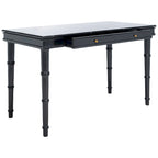 Modern Coastal Writing Desk with 1 Drawer - Bamboo-Inspired Wood Frame Office Furniture