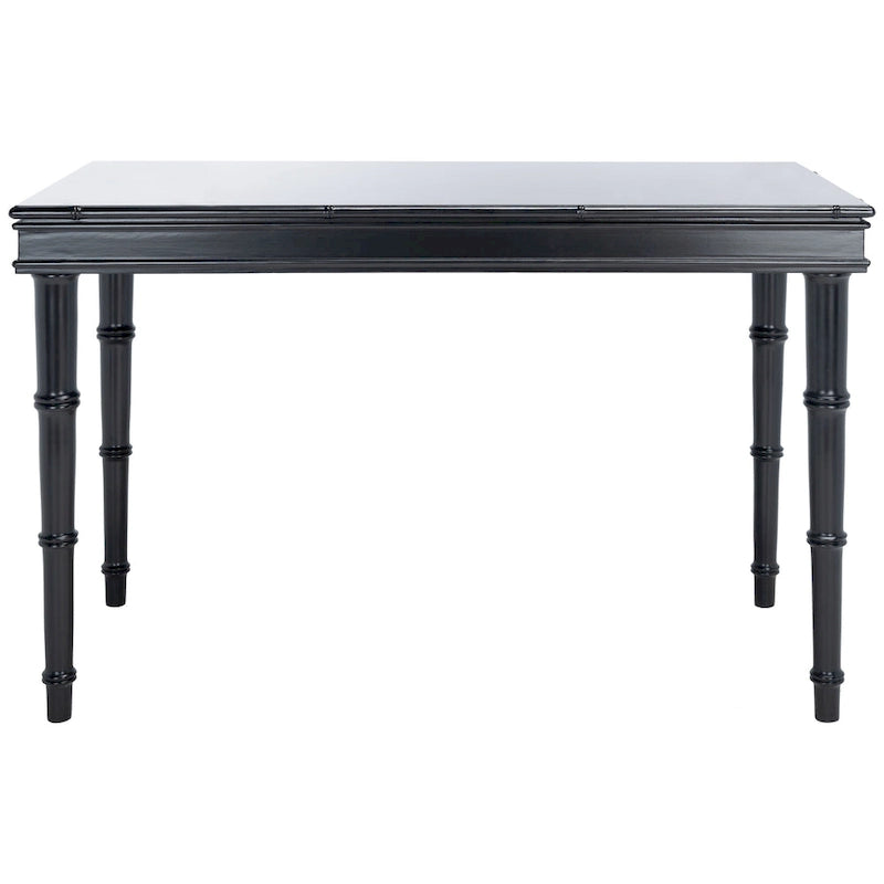 Modern Coastal Writing Desk with 1 Drawer - Bamboo-Inspired Wood Frame Office Furniture