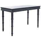 Modern Coastal Writing Desk with 1 Drawer - Bamboo-Inspired Wood Frame Office Furniture