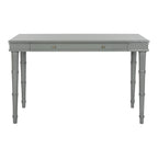 Modern Coastal Writing Desk with 1 Drawer - Bamboo-Inspired Wood Frame Office Furniture