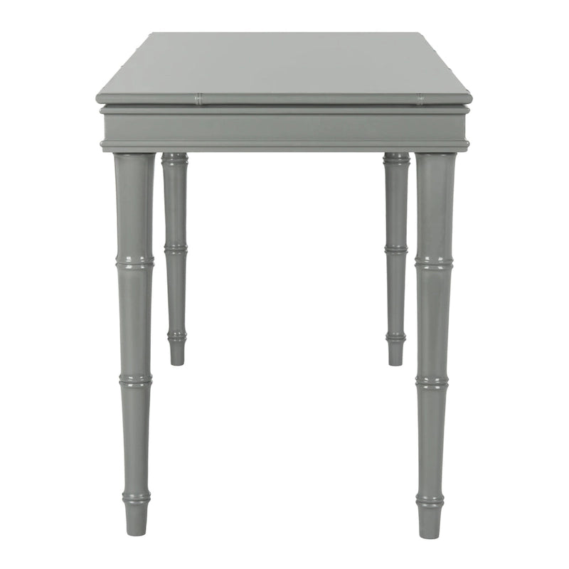 Modern Coastal Writing Desk with 1 Drawer - Bamboo-Inspired Wood Frame Office Furniture