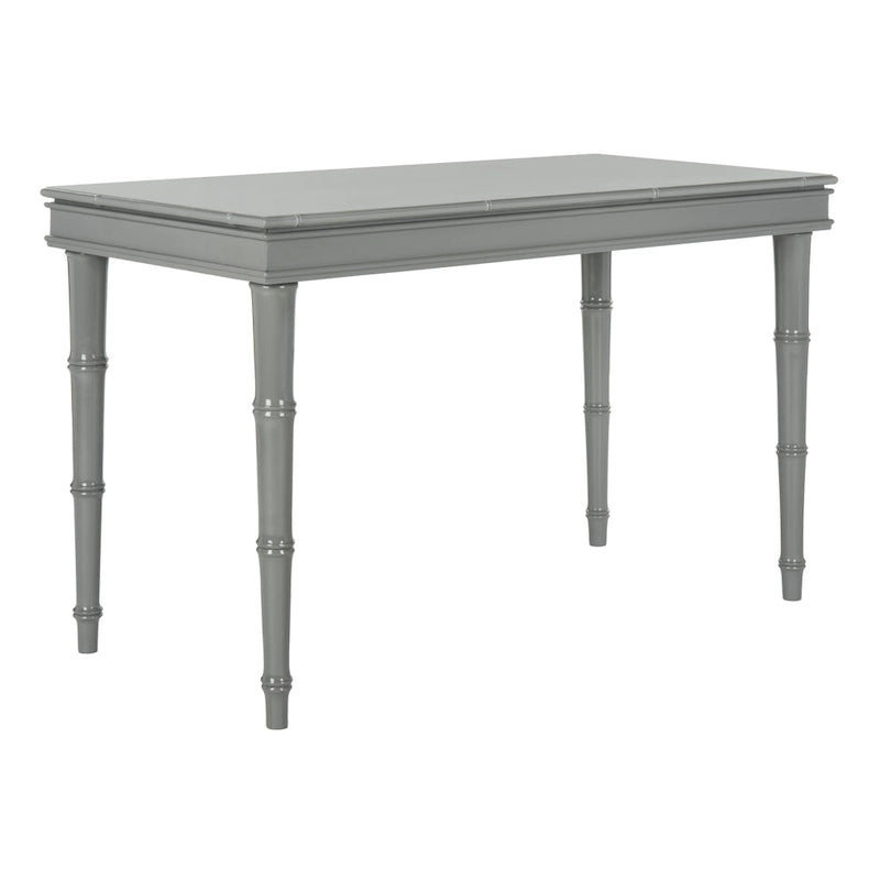 Modern Coastal Writing Desk with 1 Drawer - Bamboo-Inspired Wood Frame Office Furniture