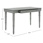 Modern Coastal Writing Desk with 1 Drawer - Bamboo-Inspired Wood Frame Office Furniture