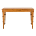 Modern Coastal Writing Desk with 1 Drawer - Bamboo-Inspired Wood Frame Office Furniture