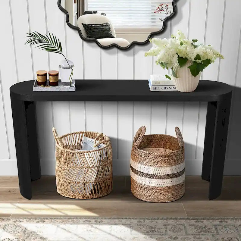 GDFStudio - Avery Modern 60 Console Table with Curved Legs and Versatile Design