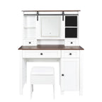 Farmhouse Makeup Vanity with Mirror and Lights