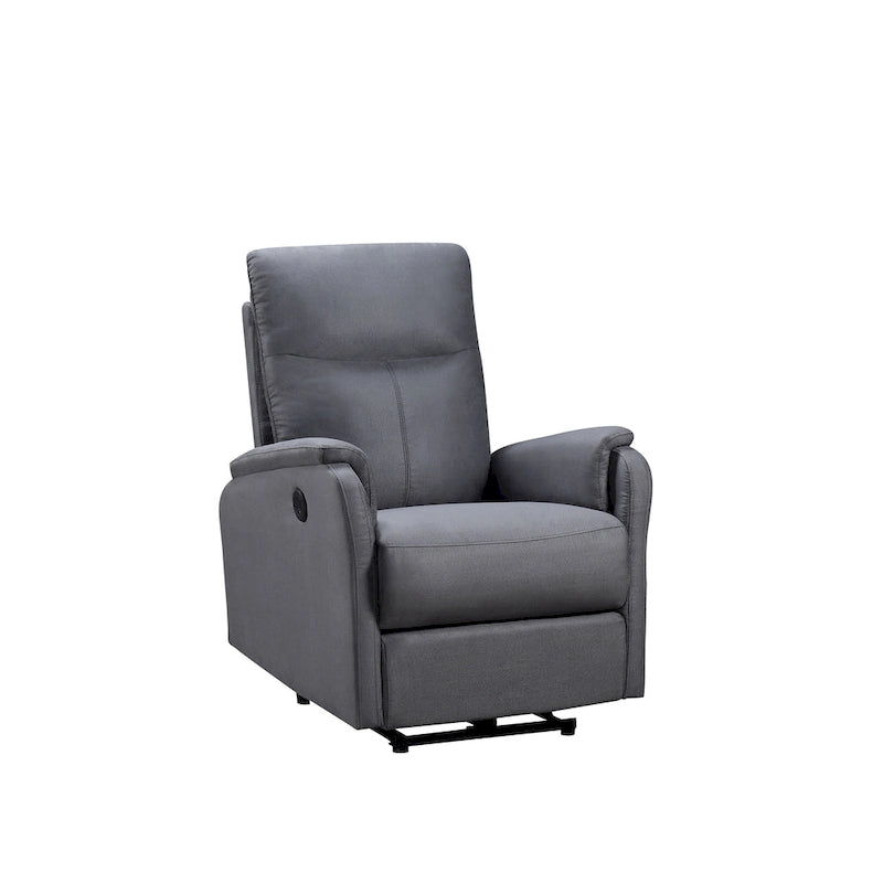Power Recliner Chair with USB Charging Port - Dark Gray Plush Single Seat for Living Room & Bedroom - 280 lbs Capacity