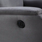 Power Recliner Chair with USB Charging Port - Dark Gray Plush Single Seat for Living Room & Bedroom - 280 lbs Capacity
