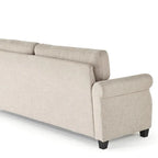 Upholstered 3-Seater Sofa with Rounded Arms | 78"L Woven Fabric Couch | Tool-Free Assembly | 750 lbs Capacity | Beige/Grey Options