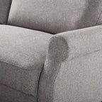 Upholstered 3-Seater Sofa with Rounded Arms | 78"L Woven Fabric Couch | Tool-Free Assembly | 750 lbs Capacity | Beige/Grey Options