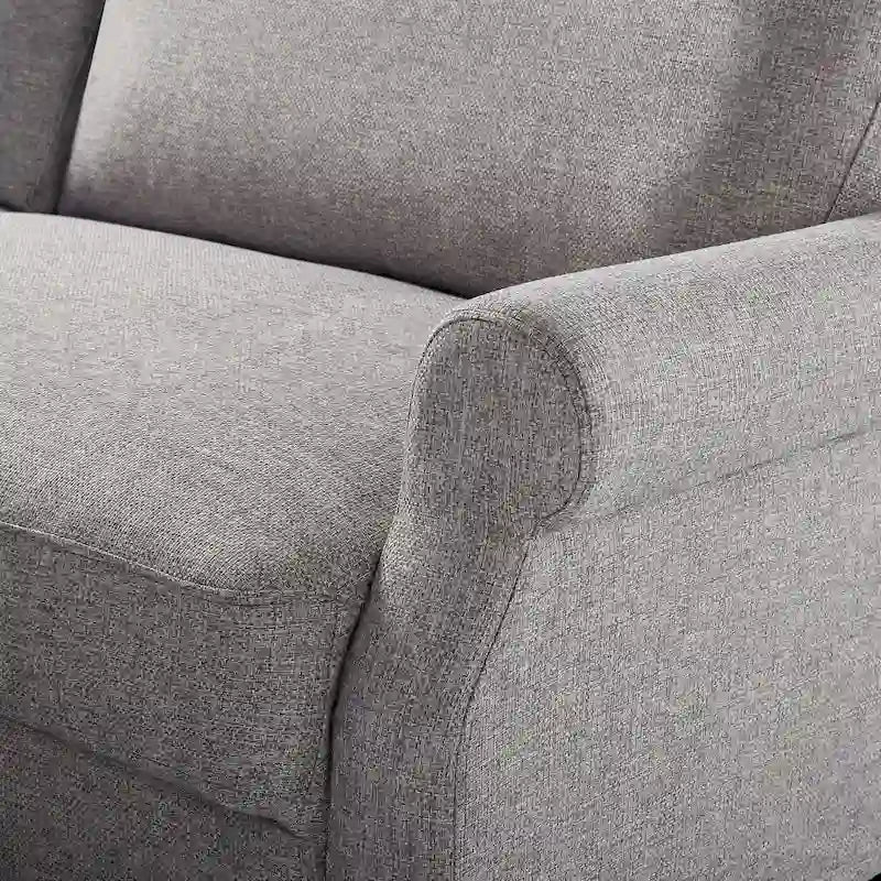 Upholstered 3-Seater Sofa with Rounded Arms | 78"L Woven Fabric Couch | Tool-Free Assembly | 750 lbs Capacity | Beige/Grey Options