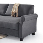 Upholstered 3-Seater Sofa with Rounded Arms | 78"L Woven Fabric Couch | Tool-Free Assembly | 750 lbs Capacity | Beige/Grey Options