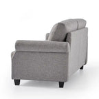 Upholstered 3-Seater Sofa with Rounded Arms | 78"L Woven Fabric Couch | Tool-Free Assembly | 750 lbs Capacity | Beige/Grey Options