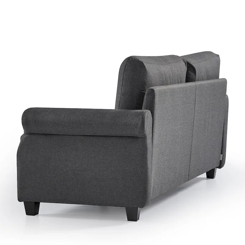 Upholstered 3-Seater Sofa with Rounded Arms | 78"L Woven Fabric Couch | Tool-Free Assembly | 750 lbs Capacity | Beige/Grey Options