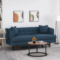 3-Seater Upholstered Sofa Mid-Century Modern Design Birch Wood Legs 73.5"W x 30.25"D x 29.25"H Living Room Furniture with Accent Pillows