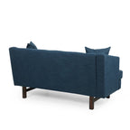 3-Seater Upholstered Sofa Mid-Century Modern Design Birch Wood Legs 73.5"W x 30.25"D x 29.25"H Living Room Furniture with Accent Pillows
