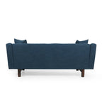 3-Seater Upholstered Sofa Mid-Century Modern Design Birch Wood Legs 73.5"W x 30.25"D x 29.25"H Living Room Furniture with Accent Pillows