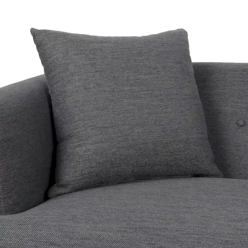3-Seater Upholstered Sofa Mid-Century Modern Design Birch Wood Legs 73.5"W x 30.25"D x 29.25"H Living Room Furniture with Accent Pillows