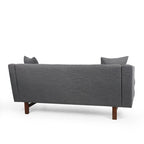 3-Seater Upholstered Sofa Mid-Century Modern Design Birch Wood Legs 73.5"W x 30.25"D x 29.25"H Living Room Furniture with Accent Pillows