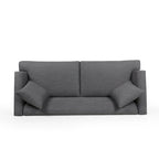 3-Seater Upholstered Sofa Mid-Century Modern Design Birch Wood Legs 73.5"W x 30.25"D x 29.25"H Living Room Furniture with Accent Pillows