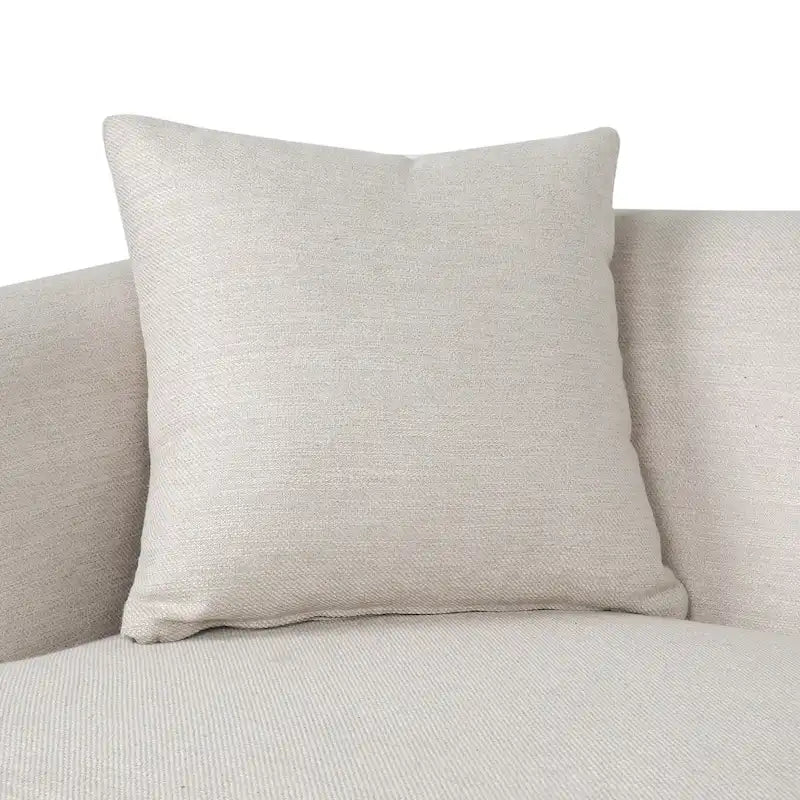 3-Seater Upholstered Sofa Mid-Century Modern Design Birch Wood Legs 73.5"W x 30.25"D x 29.25"H Living Room Furniture with Accent Pillows