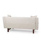 3-Seater Upholstered Sofa Mid-Century Modern Design Birch Wood Legs 73.5"W x 30.25"D x 29.25"H Living Room Furniture with Accent Pillows