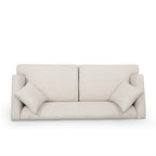 3-Seater Upholstered Sofa Mid-Century Modern Design Birch Wood Legs 73.5"W x 30.25"D x 29.25"H Living Room Furniture with Accent Pillows