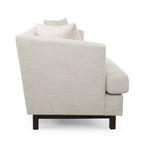 3-Seater Upholstered Sofa Mid-Century Modern Design Birch Wood Legs 73.5"W x 30.25"D x 29.25"H Living Room Furniture with Accent Pillows