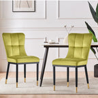 Velvet Dining Chairs Set of 2/4 - Waffle Pattern High Back, 300lbs Capacity, Metal Frame, 35.8"H x 18.9"W x 23.2"D, 8 Colors Available