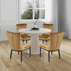Velvet Dining Chairs Set of 2/4 - Waffle Pattern High Back, 300lbs Capacity, Metal Frame, 35.8"H x 18.9"W x 23.2"D, 8 Colors Available