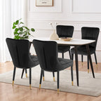 Velvet Dining Chairs Set of 2/4 - Waffle Pattern High Back, 300lbs Capacity, Metal Frame, 35.8"H x 18.9"W x 23.2"D, 8 Colors Available