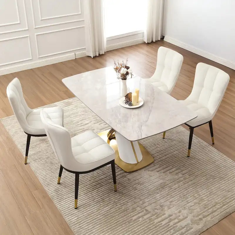 Velvet Dining Chairs Set of 2/4 - Waffle Pattern High Back, 300lbs Capacity, Metal Frame, 35.8"H x 18.9"W x 23.2"D, 8 Colors Available